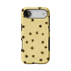 Casual Scattered Coffee Brown Star Shockproof Anti-slip iPhone Case