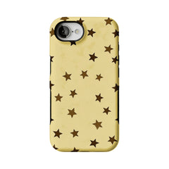 Casual Scattered Coffee Brown Star Shockproof Anti-slip iPhone Case