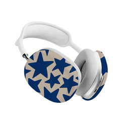 Star Pattern AirPods Max Case Navy Blue Cream Minimalist Protective