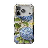 French Hydrangea Phone Case, Vintage Floral Cover for iPhone