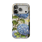 French Hydrangea Phone Case, Vintage Floral Cover for iPhone