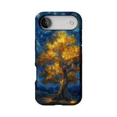 Van Gogh Swirl Starry Sky Golden Autumn Tree Oil Painting Shockproof iPhone Case