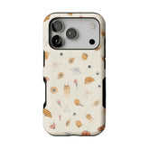 Cream Base Hand Drawn Afternoon Tea Element Shockproof Anti-slip iPhone Case