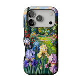 Iris Flower Garden Impasto Oil Painting Phone Case | Artistic Floral Shockproof Cover