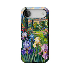 Iris Flower Garden Impasto Oil Painting Phone Case | Artistic Floral Shockproof Cover