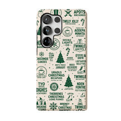 Hand Painted Christmas Graffiti Art Samsung Case Retro Winter Forest