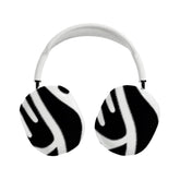 Zebra Print AirPods Max Case Black White Animal Stripe Protective TPU