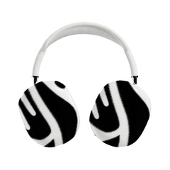 Zebra Print AirPods Max Case Black White Animal Stripe Protective TPU