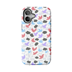 Hand Drawn Bird Illustration iPhone Case Pastel Sky Soft Protective