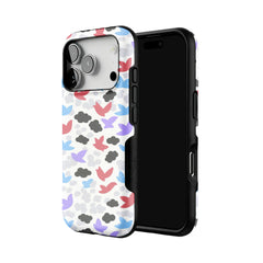 Hand Drawn Bird Illustration iPhone Case Pastel Sky Soft Protective