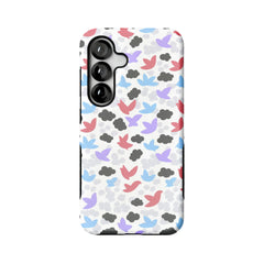 Hand Drawn Bird Illustration Samsung Case Pastel Cloud Soft Protective