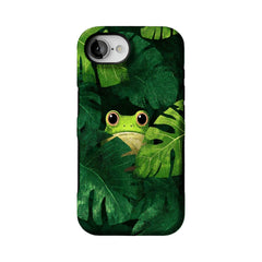 Cute Frog Monstera Tropical Phone Case | Aesthetic Jungle Shockproof Cover