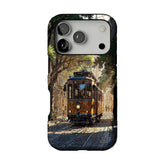 Old Town Tram Phone Case | Retro Cityscape Art Cover for Travel Lovers