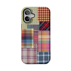 Patchwork Plaid Phone Case, Vintage Tartan Cover for iPhone