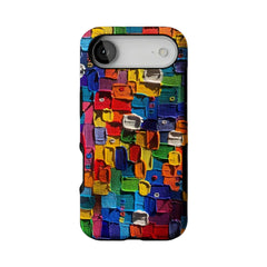 Impasto Oil Painting Phone Case | Abstract Colorful Blocks Art Cover for iPhone