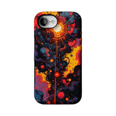 Abstract Cosmic Nebula Phone Case, Cyberpunk Art Cover for iPhone