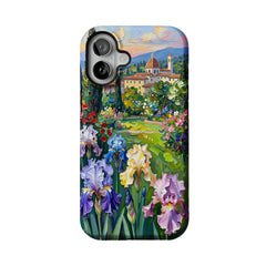 Iris Flower Garden Impasto Oil Painting Phone Case | Artistic Floral Shockproof Cover