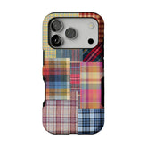 Patchwork Plaid Phone Case, Vintage Tartan Cover for iPhone