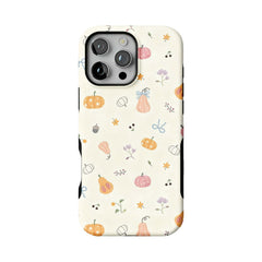 Cute Pink Orange Pumpkin Leaf Anti-Scratch Shockproof iPhone Case