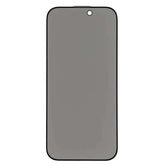 Front view of black border silk print privacy tempered glass screen protector