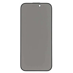 Front view of black border silk print privacy tempered glass screen protector