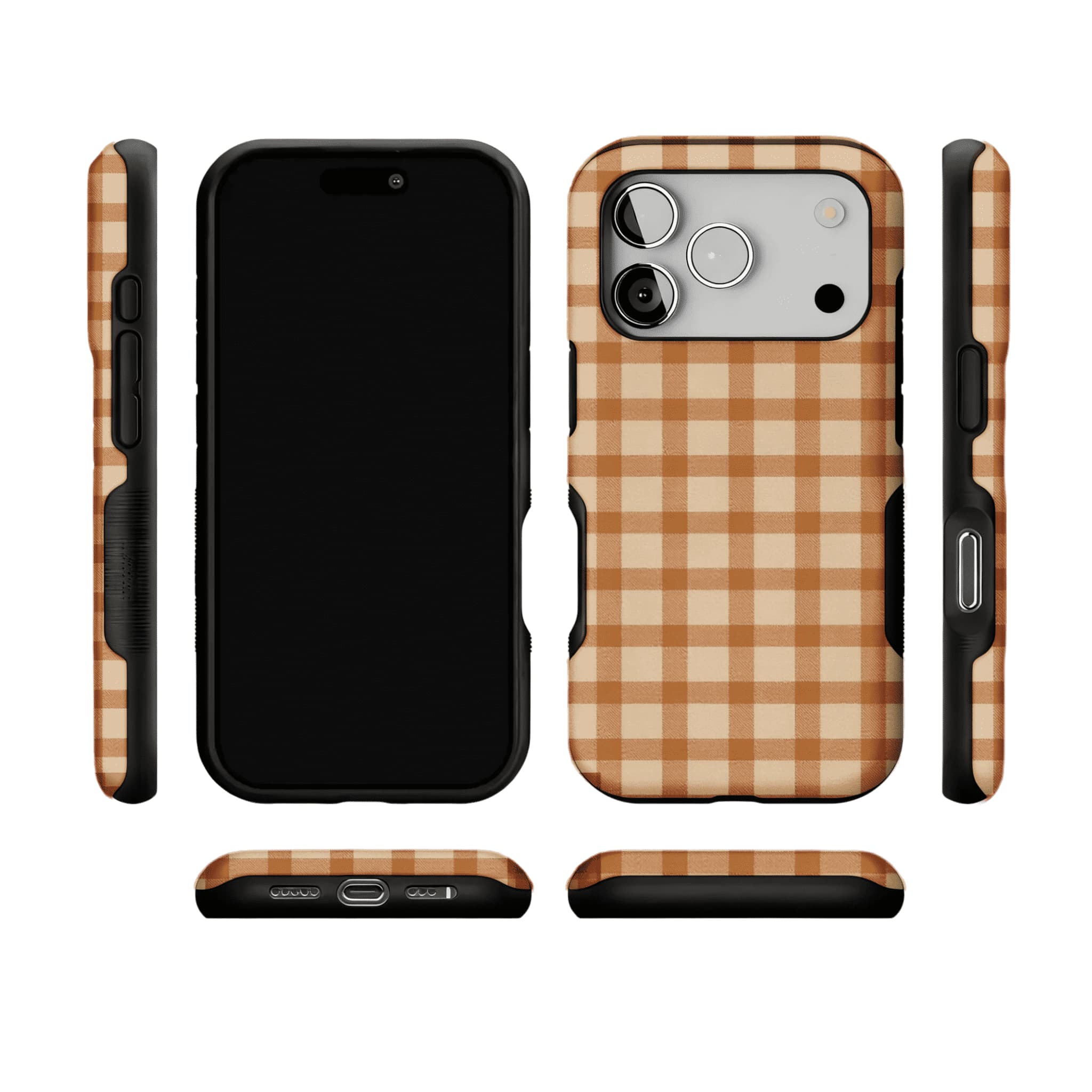 Classic Warm Gingham Plaid Shockproof Anti-slip iPhone Case
