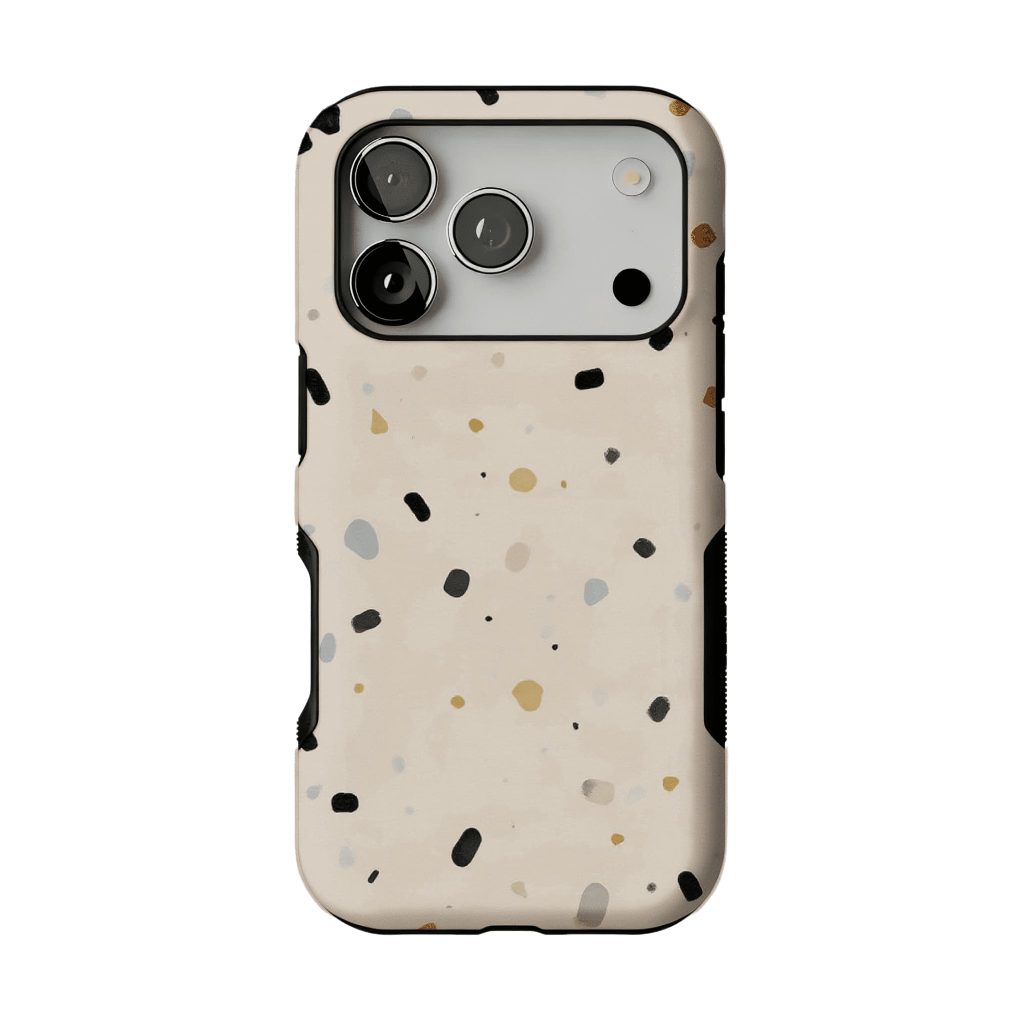 Neutral Terrazzo Speck Print Phone Case, Shockproof Anti-slip iPhone Cover