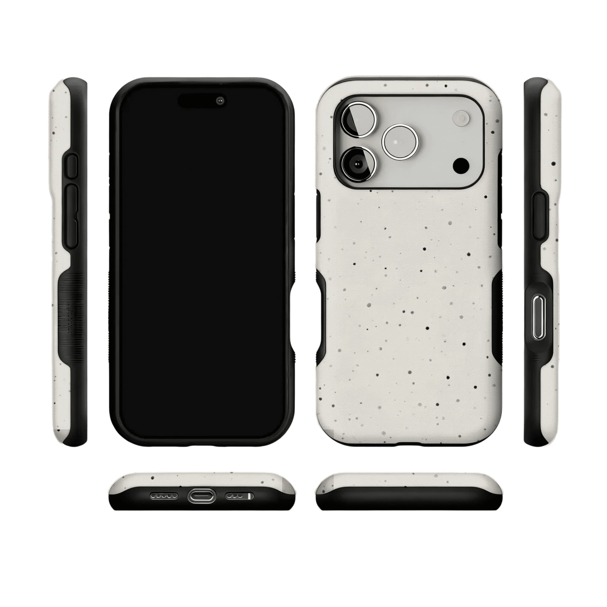 Neutral Monochrome Fine Ink Speckle Modern Minimal iPhone Cover