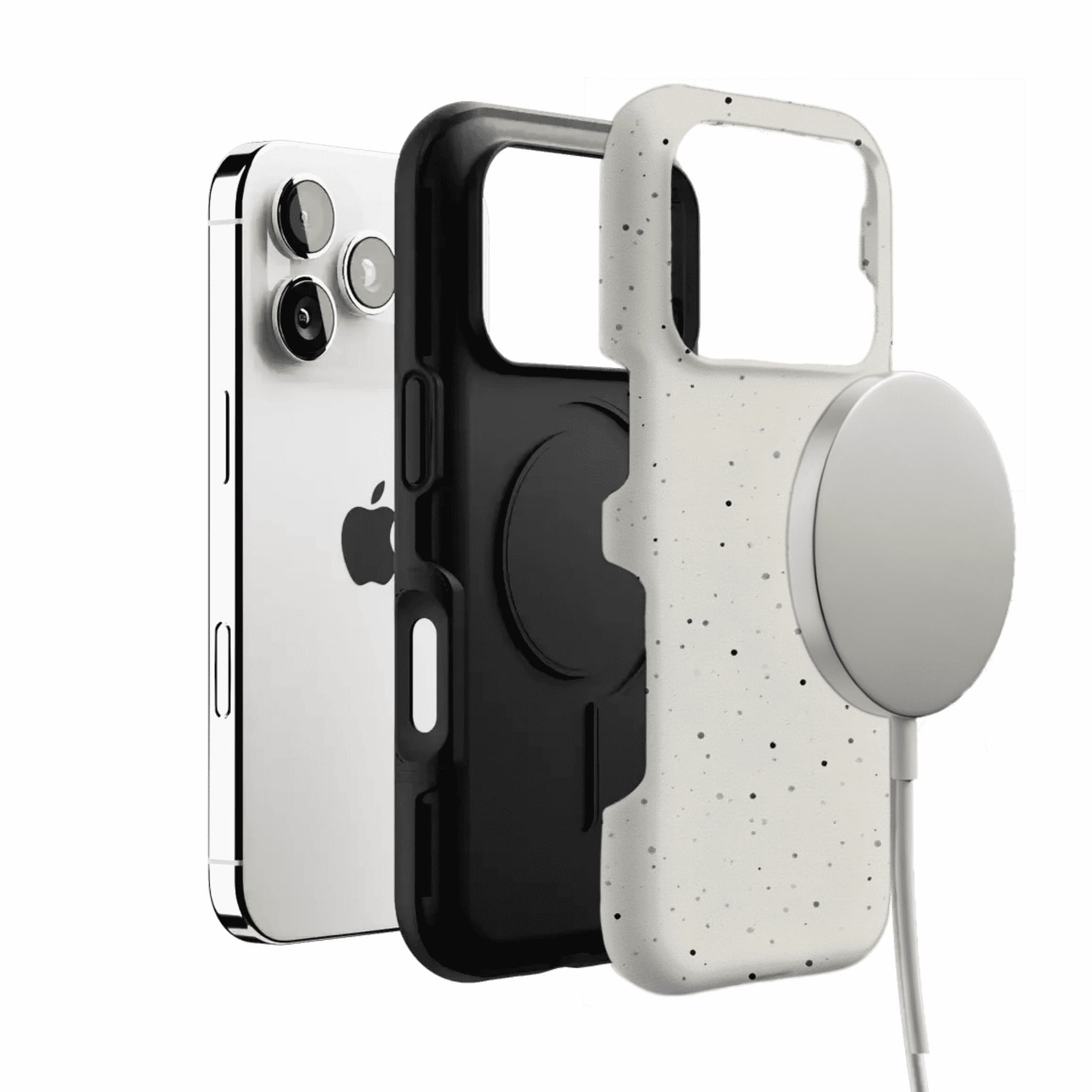 Neutral Monochrome Fine Ink Speckle Modern Minimal iPhone Cover