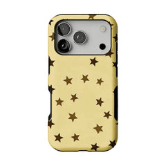Casual Scattered Coffee Brown Star Shockproof Anti-slip iPhone Case
