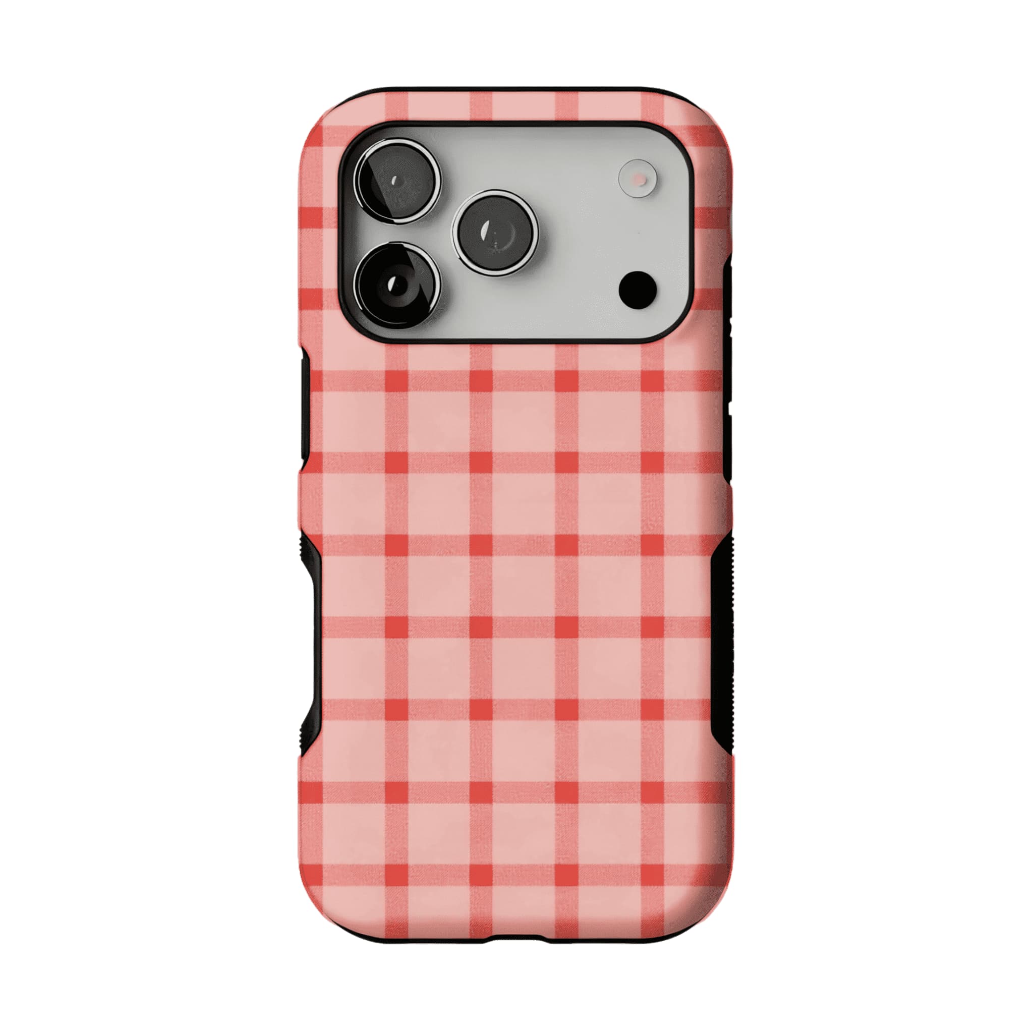Blush Pink Red Classic Gingham Shockproof Anti-slip iPhone Case