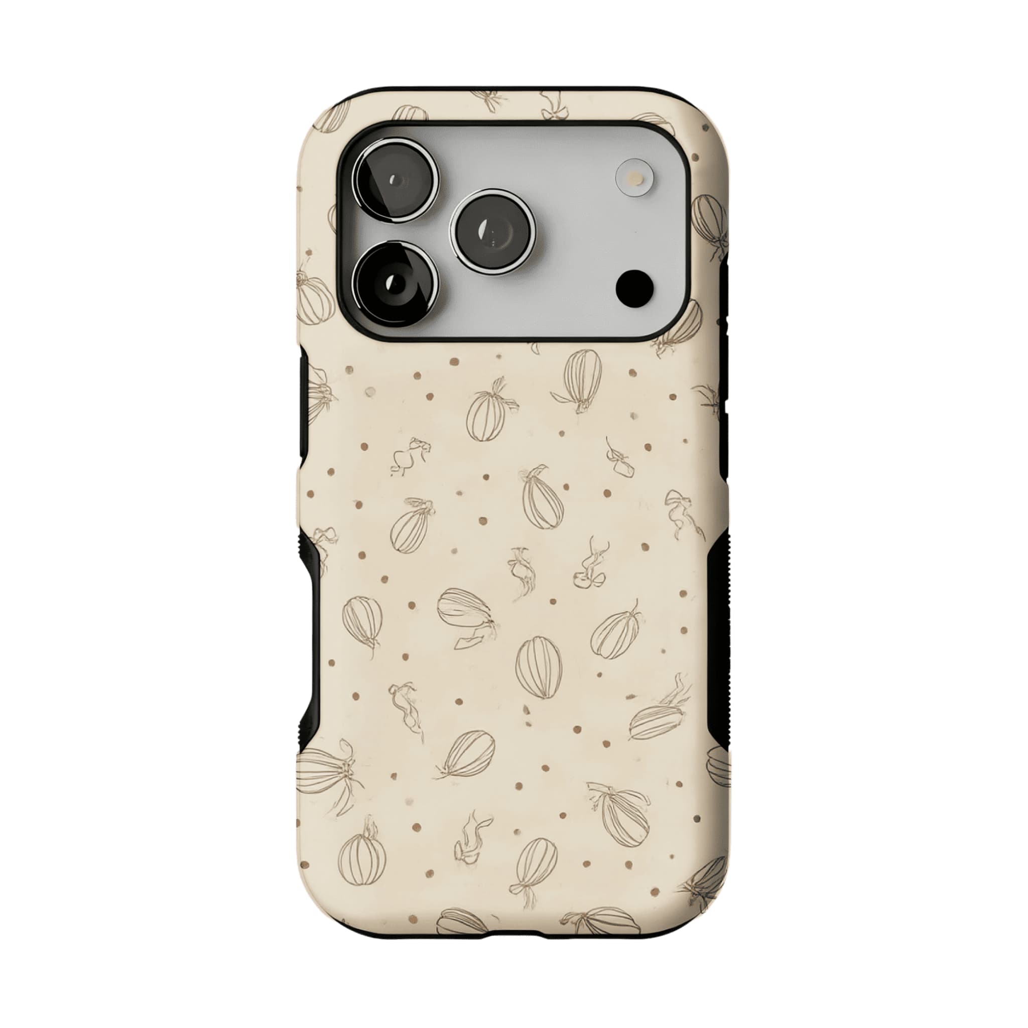 Sepia Line Farm Fruit Rabbit Shockproof Anti-slip iPhone Case