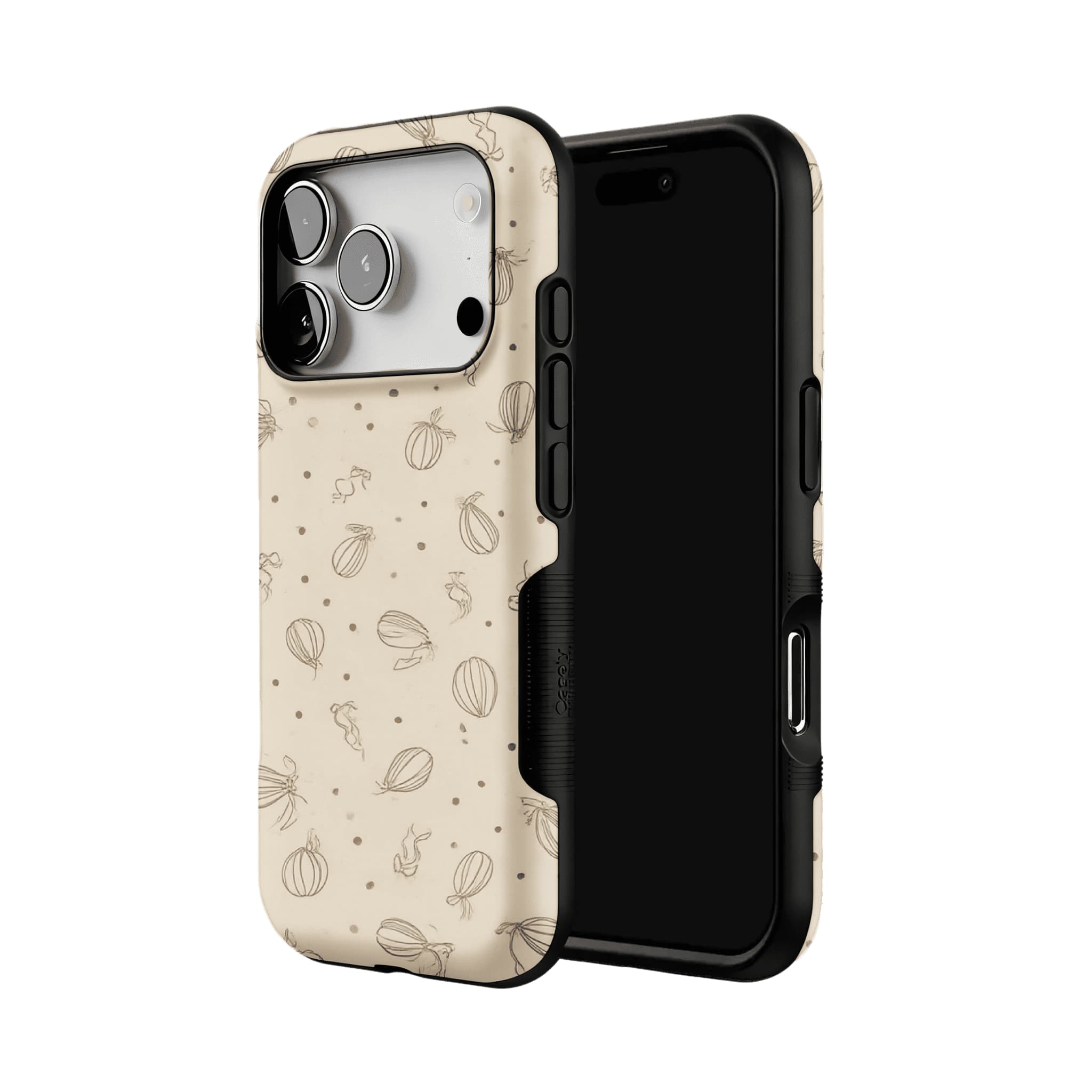 Sepia Line Farm Fruit Rabbit Shockproof Anti-slip iPhone Case