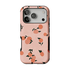 Soft Pink Fresh Orange Leaf Casual Shockproof Anti-slip iPhone Case