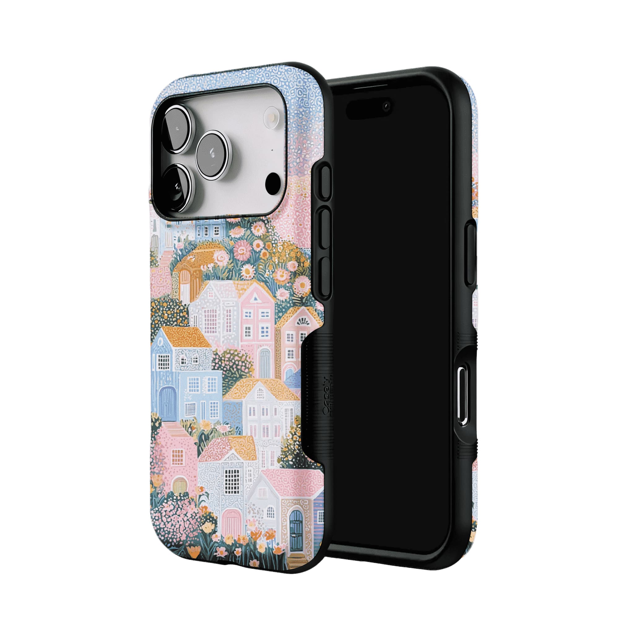 Cute Floral Hillside Cottage Shockproof Anti-slip Pastel iPhone Case