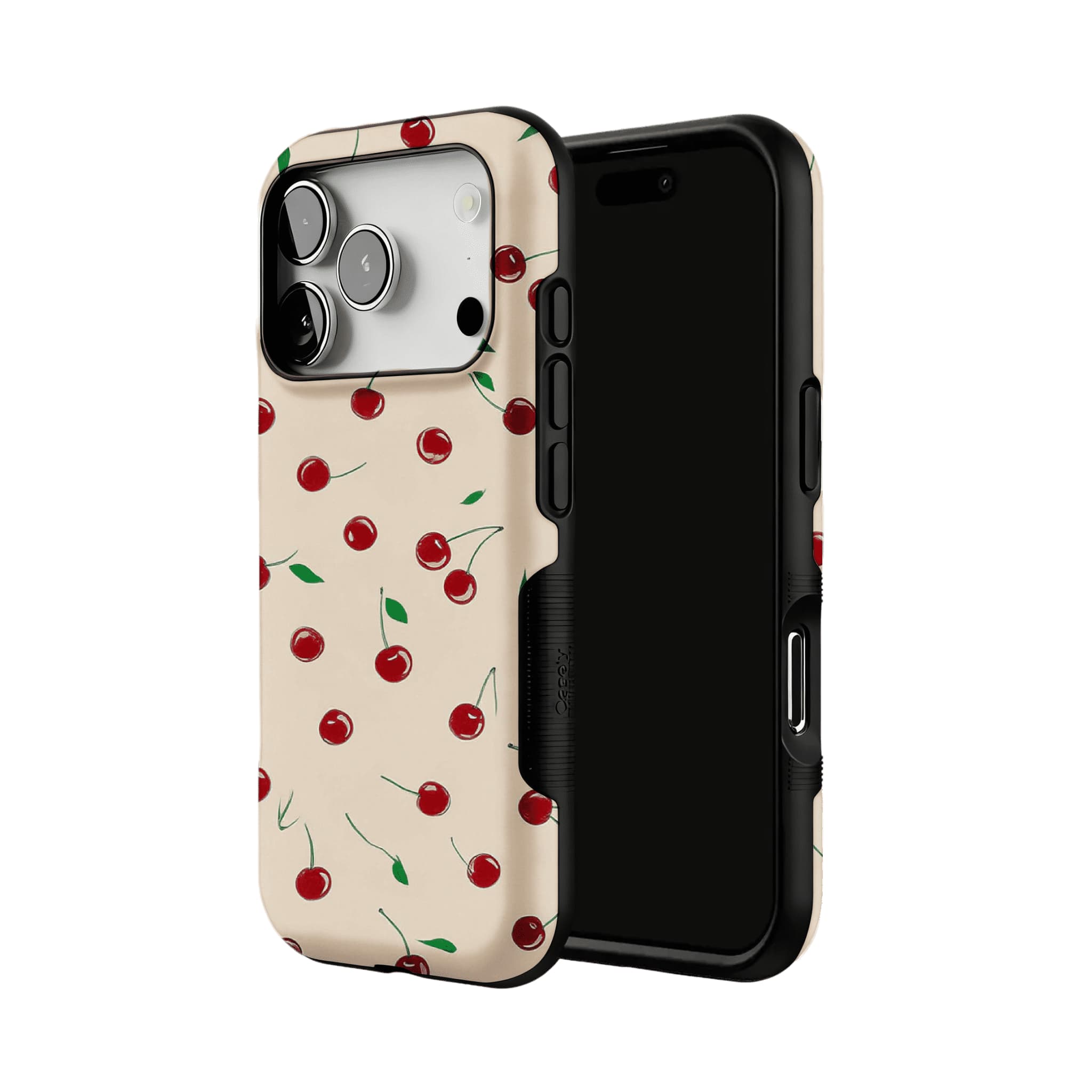 Cute Scattered Red Cherry Leaf Shockproof Anti-slip iPhone Case