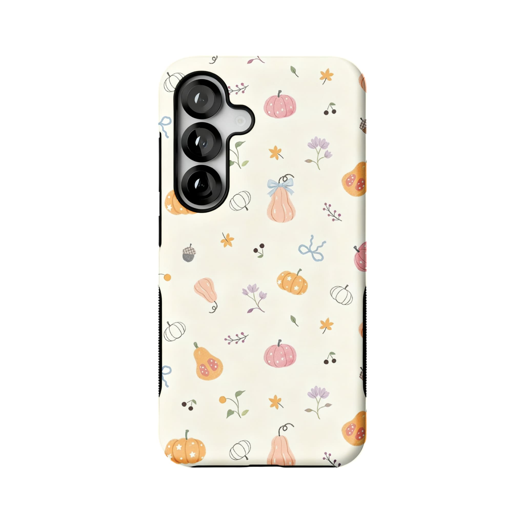 Cute Pink Orange Pumpkin Leaf Anti-Scratch Shockproof iPhone Case