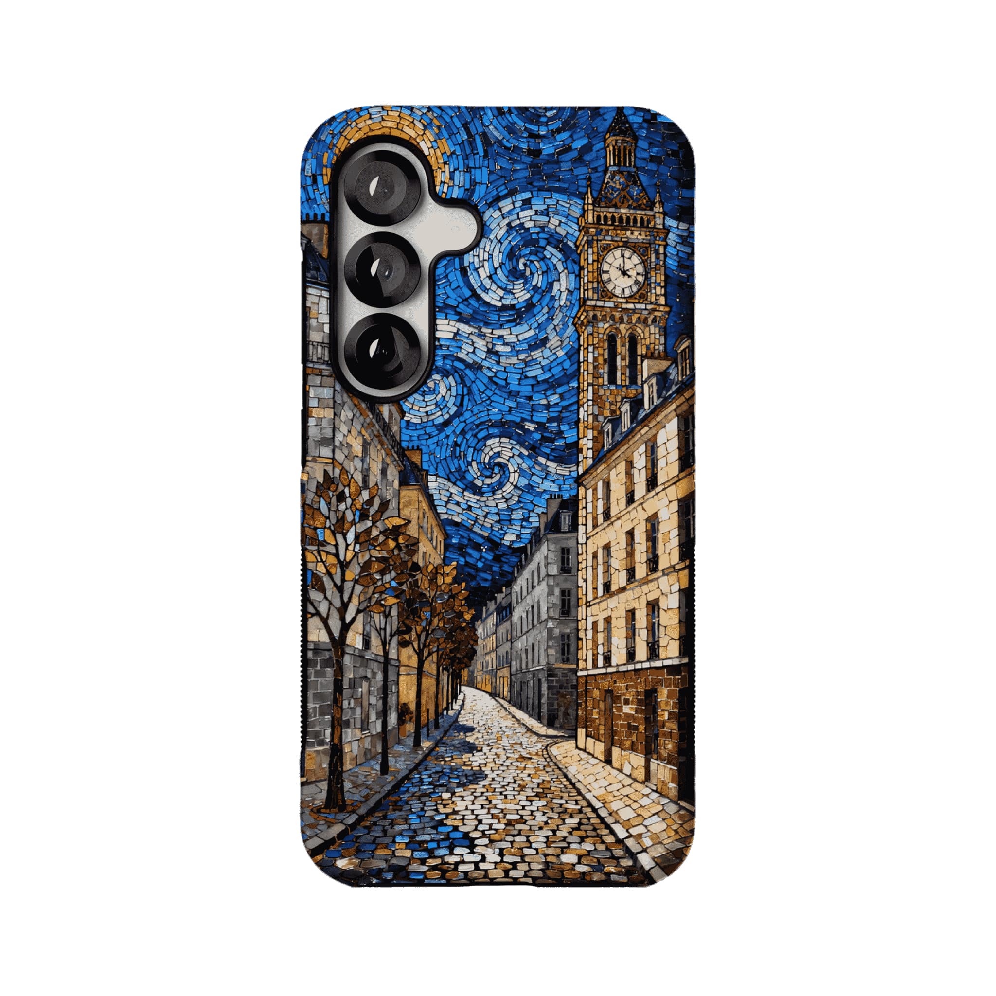 Vintage Paris Street Van Gogh Mosaic Phone Case, Shockproof iPhone Cover