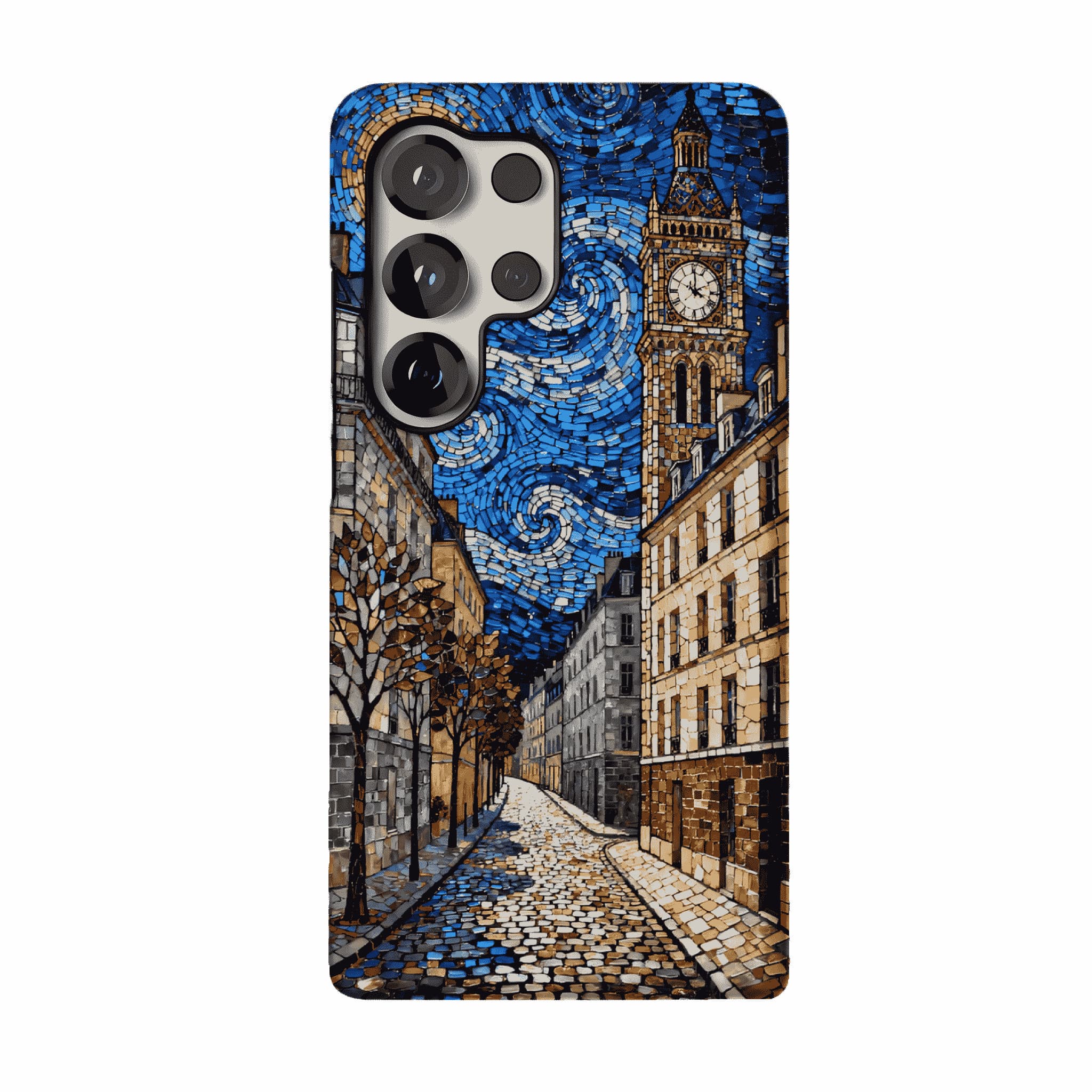 Vintage Paris Street Van Gogh Mosaic Phone Case, Shockproof iPhone Cover