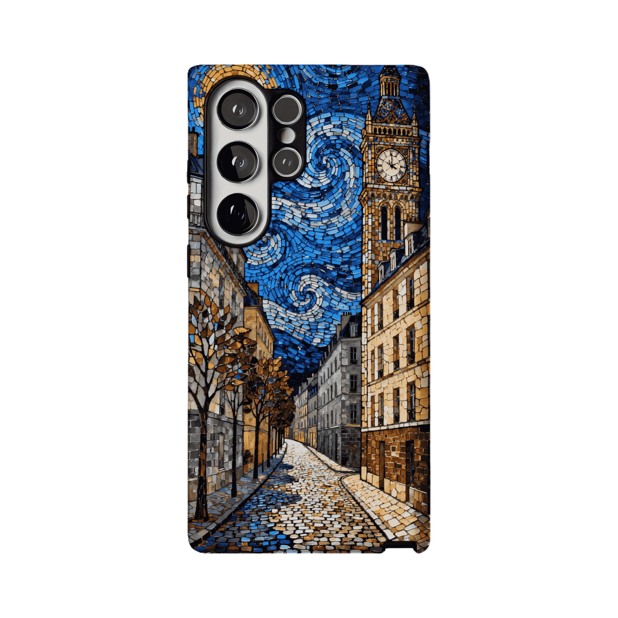 Vintage Paris Street Van Gogh Mosaic Phone Case, Shockproof iPhone Cover