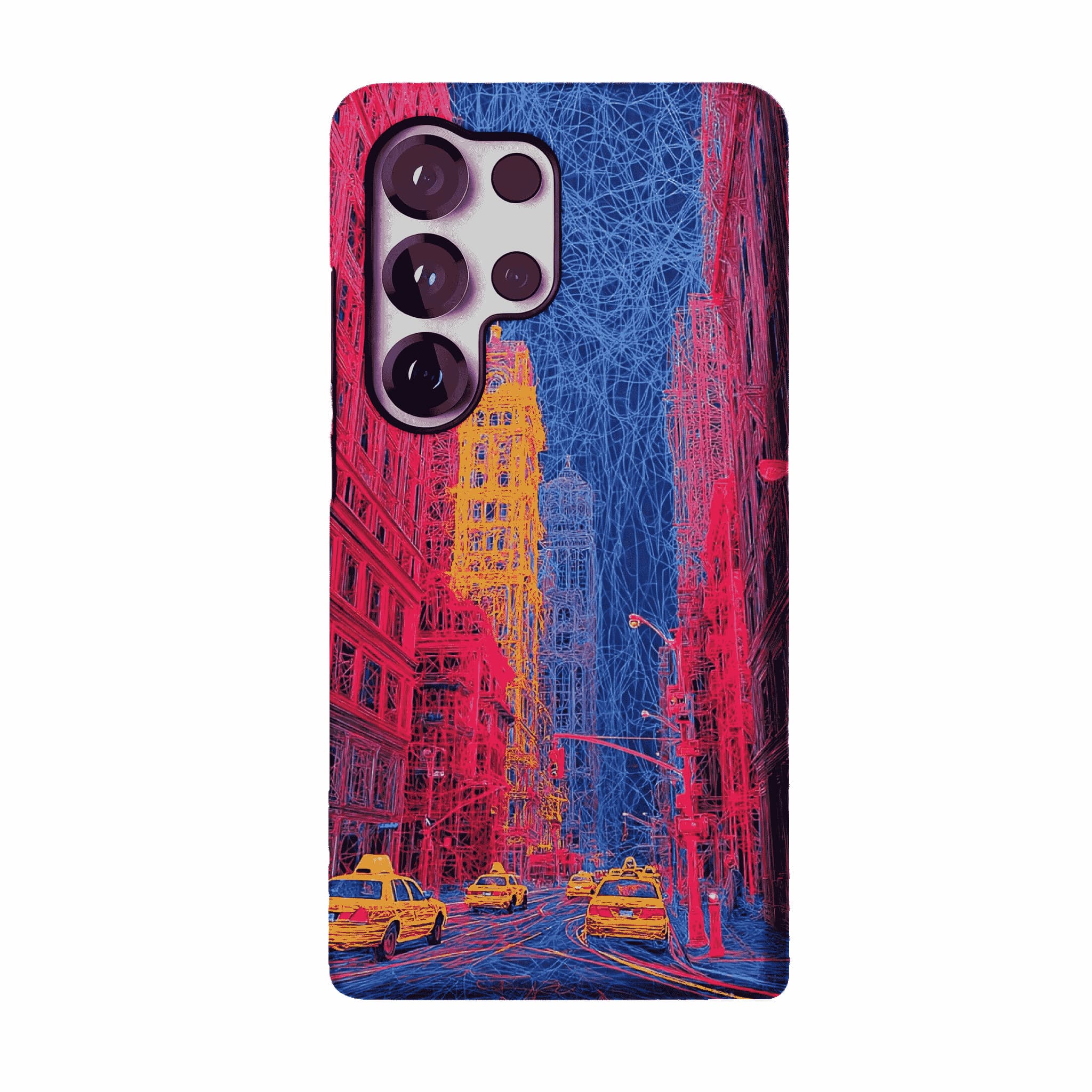 Red Blue Neon Line New York City Shockproof Anti-slip iPhone Case