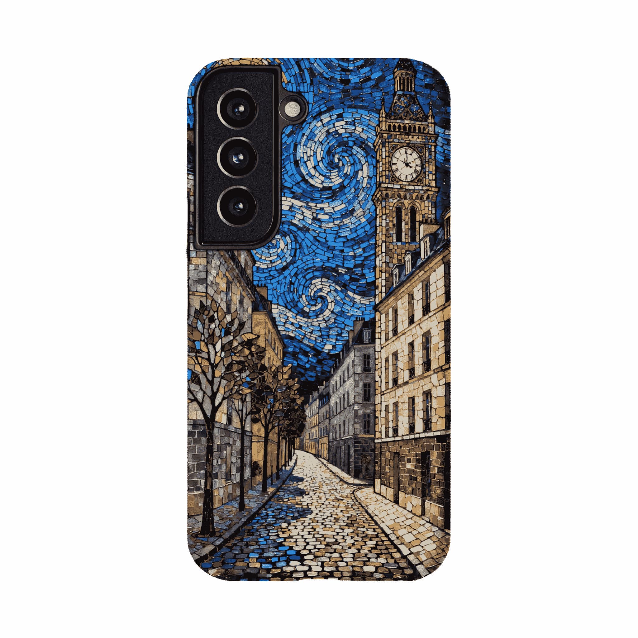 Vintage Paris Street Van Gogh Mosaic Phone Case, Shockproof iPhone Cover