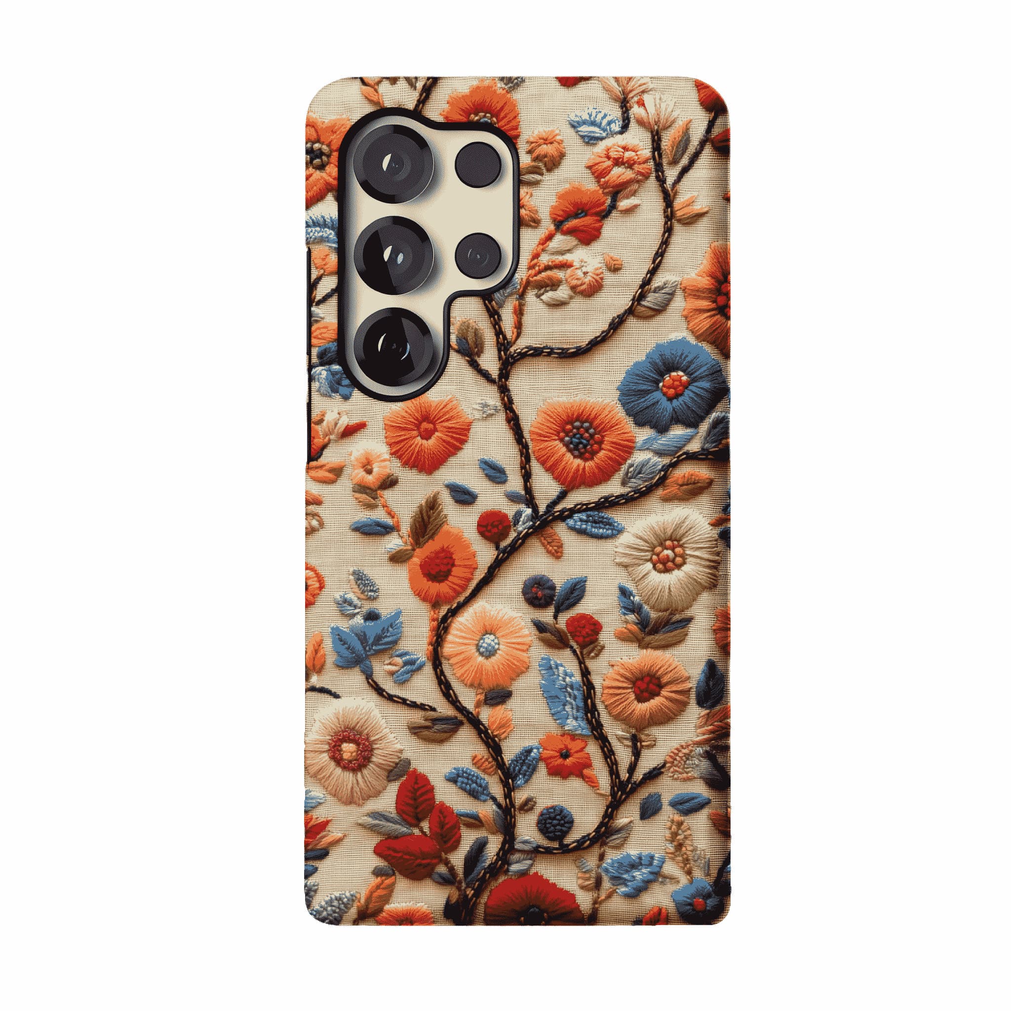 Retro Embroidery Colorful Flower Phone Case, Shockproof Anti-slip iPhone Cover