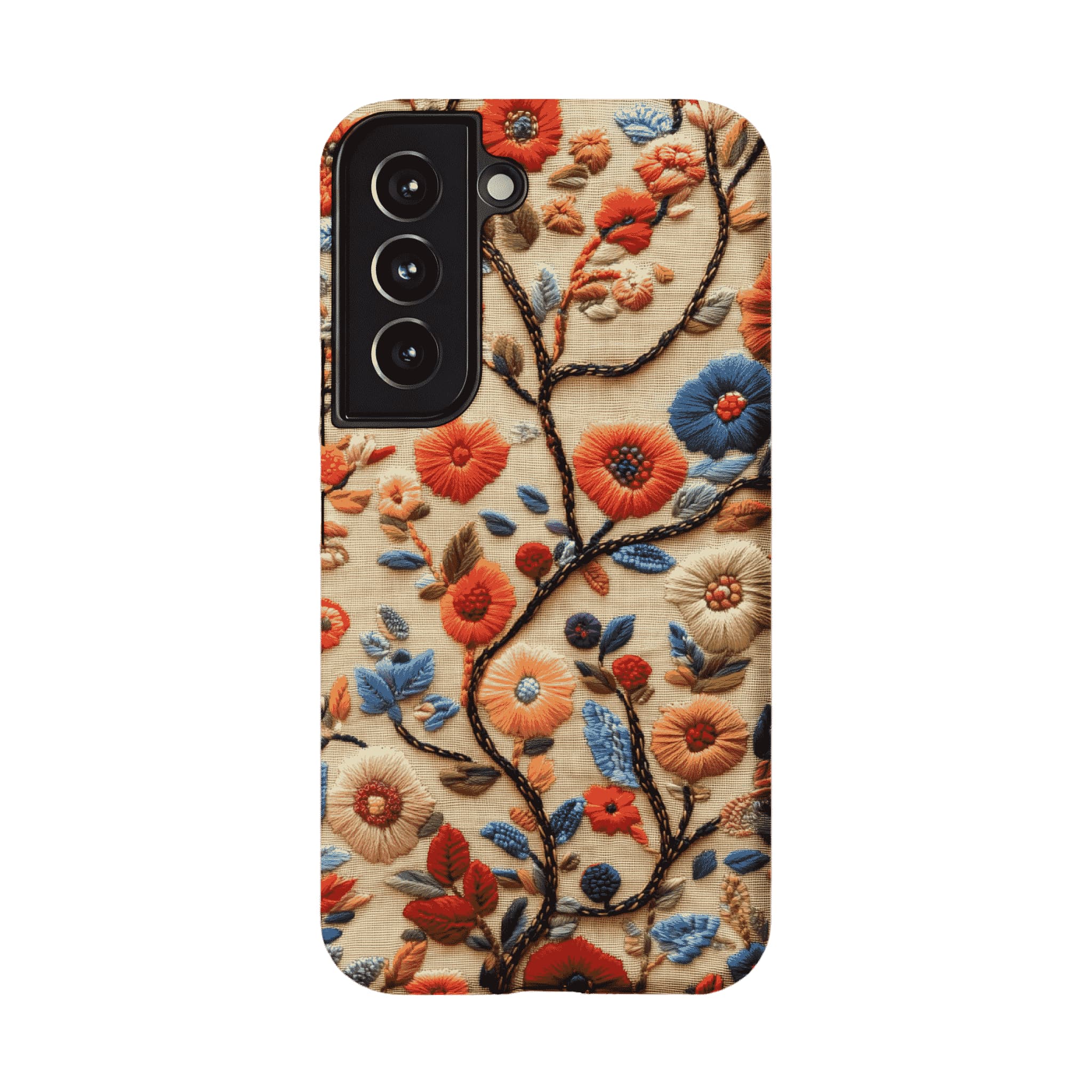 Retro Embroidery Colorful Flower Phone Case, Shockproof Anti-slip iPhone Cover
