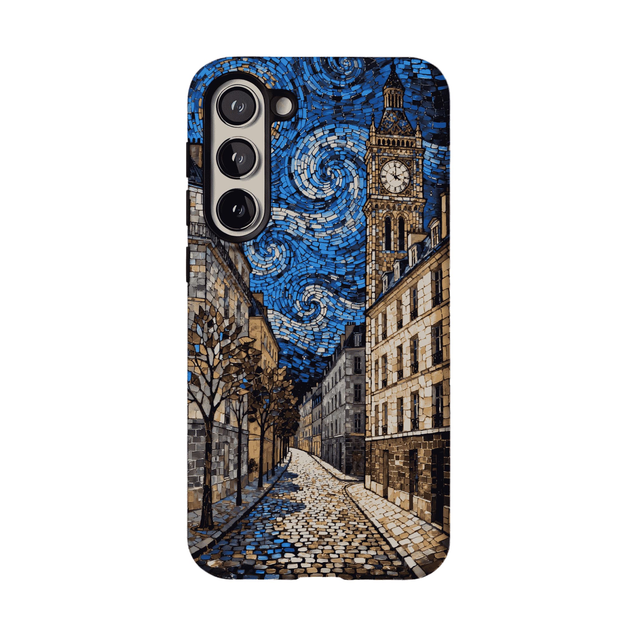Vintage Paris Street Van Gogh Mosaic Phone Case, Shockproof iPhone Cover
