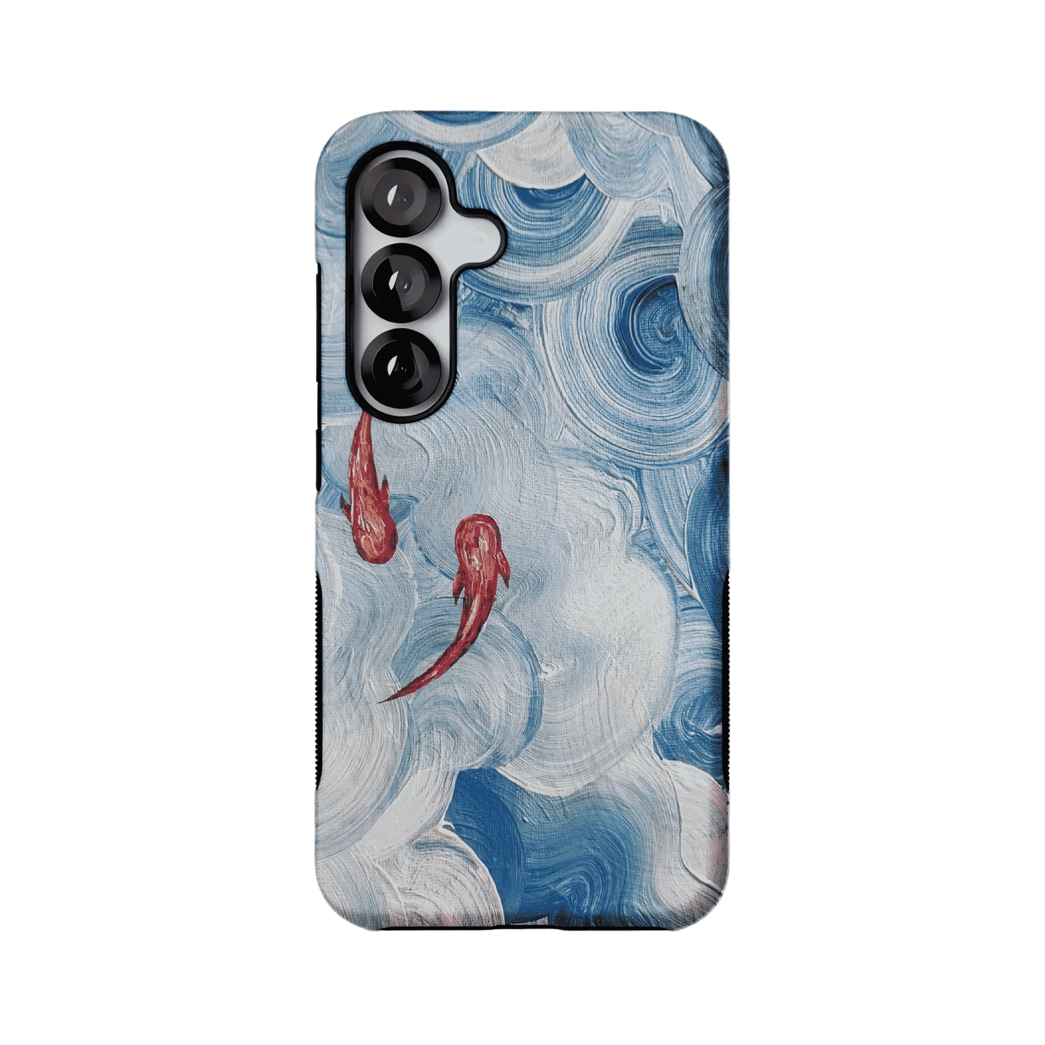 Vintage Lucky Koi Oil Painting Phone Case, Shockproof iPhone Cover