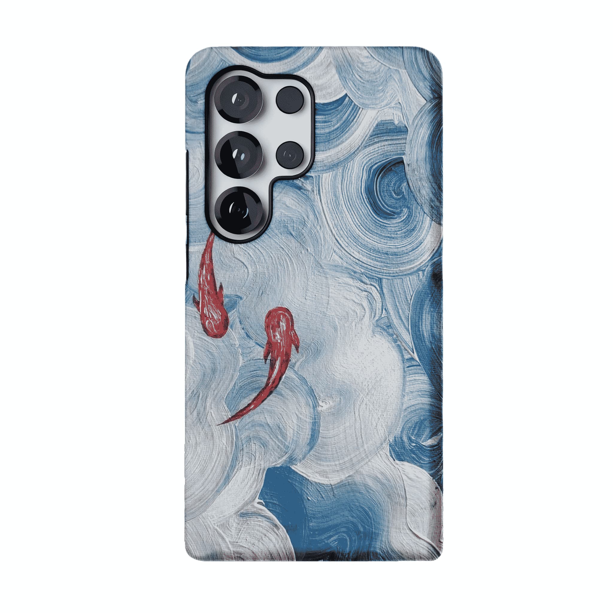 Vintage Lucky Koi Oil Painting Phone Case, Shockproof iPhone Cover