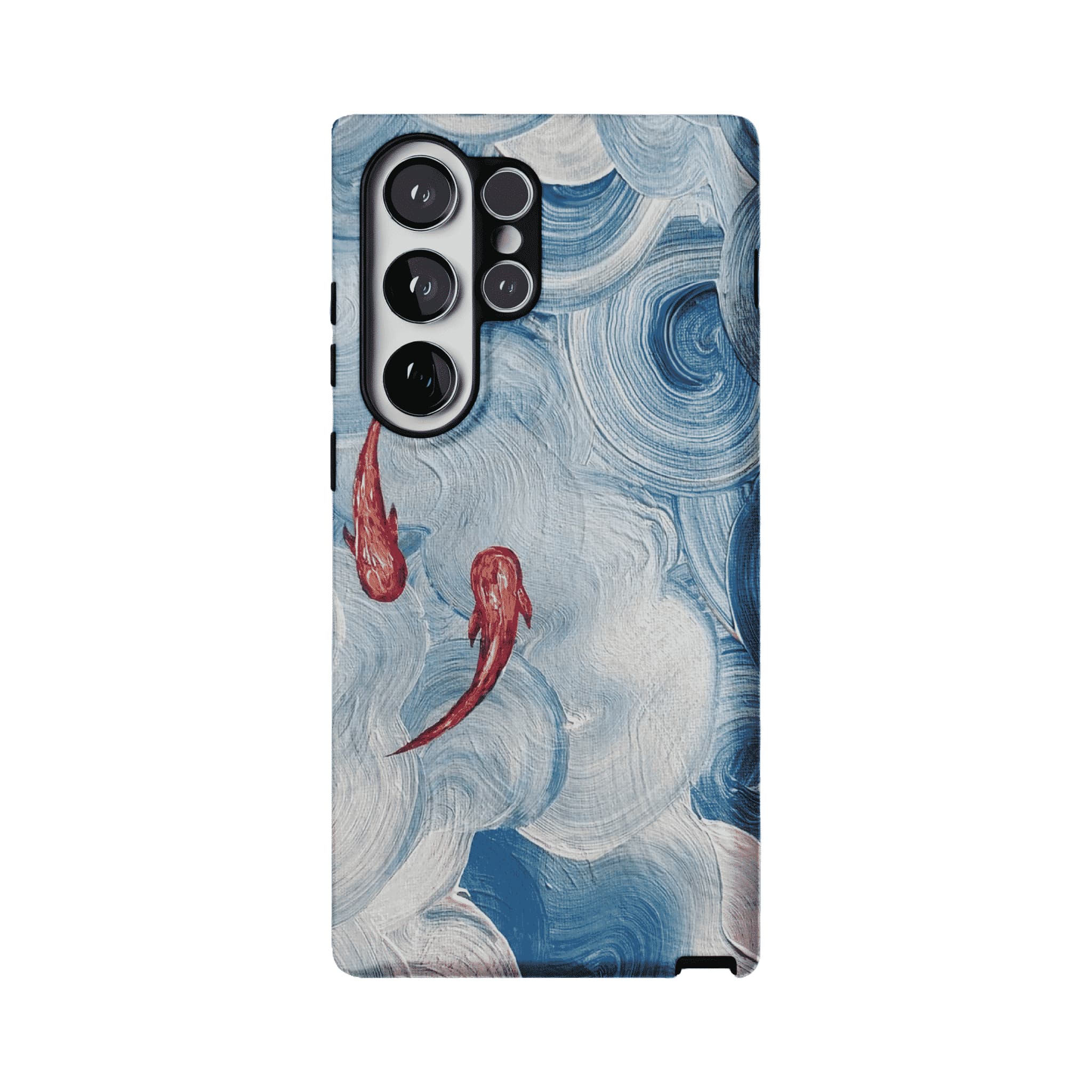 Vintage Lucky Koi Oil Painting Phone Case, Shockproof iPhone Cover