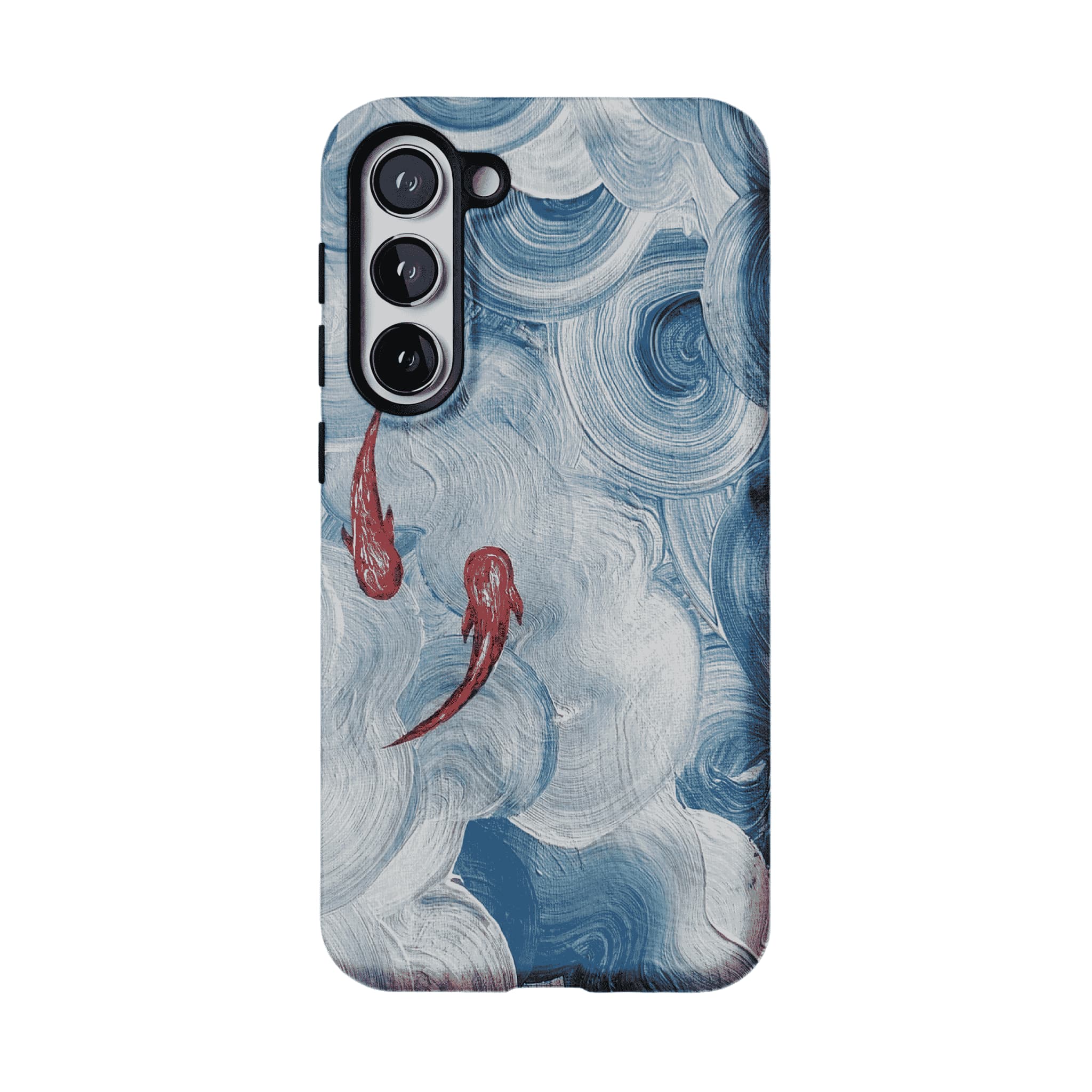 Vintage Lucky Koi Oil Painting Phone Case, Shockproof iPhone Cover