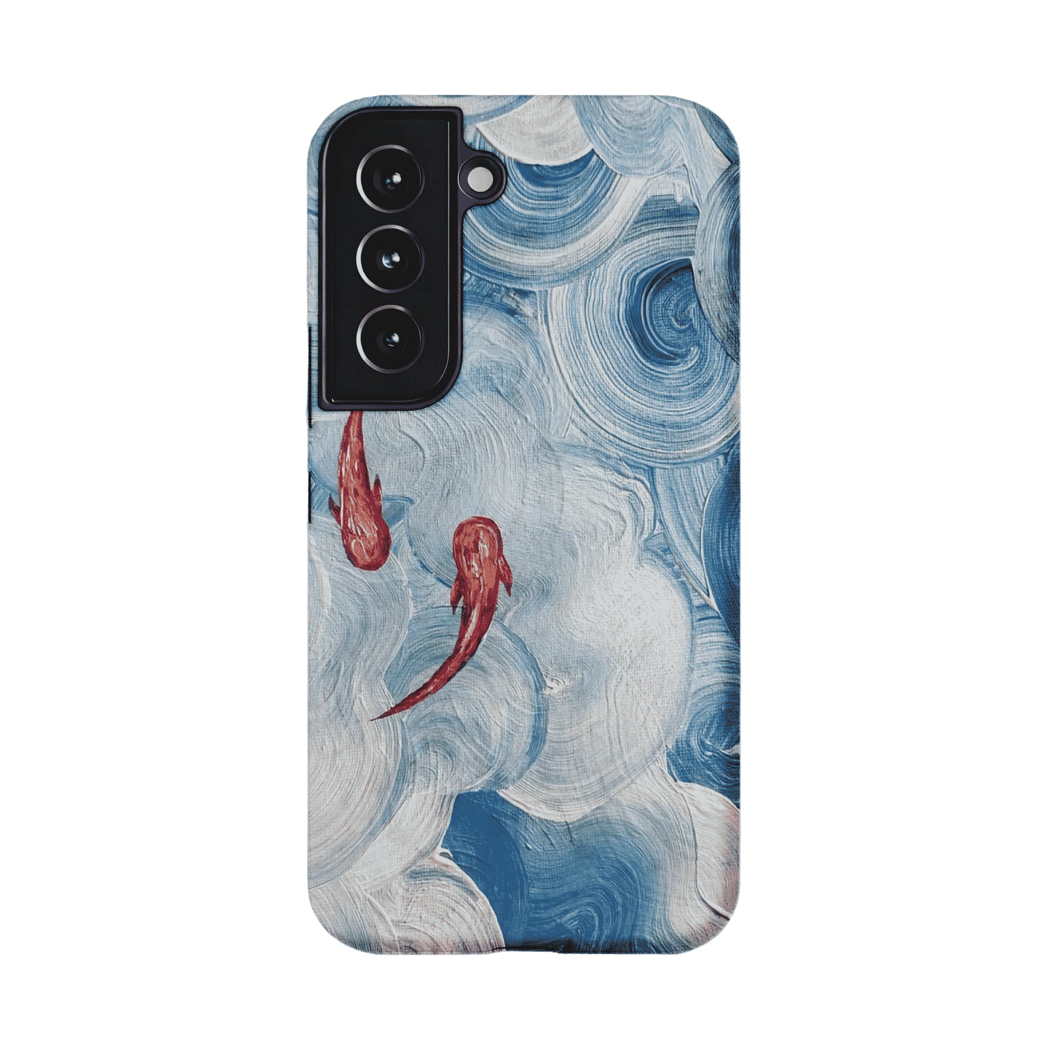Vintage Lucky Koi Oil Painting Phone Case, Shockproof iPhone Cover